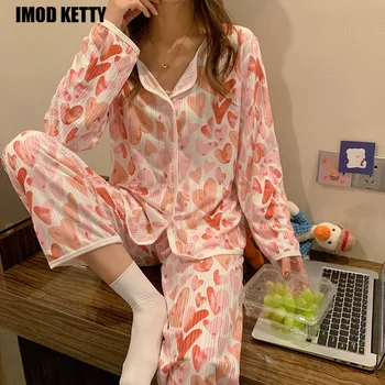 A noite se Veste de Conjunto de Mulher Manga Longa feminina Pijama Pijama de Verão para as Mulheres Pijamas para Mulheres de Roupas Conjuntos de Pijamas Nuisette Femme
