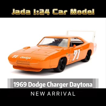 Jada Toys Big Time Muscular 1969 Dodge Charger Daytona, Laranja, 71, 1: 24 Escala Die-Cast De Veículos Colecionáveis Carro