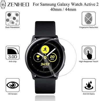 Macio HD Película Protetora para Samsung Galaxy Watch Active 2 Active2 40mm 44 milímetros Ultra-fino Cobertura Completa Protetor de Tela do Filme