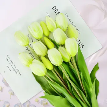 5PCS Novo do Silicone Tulip Toque Real Artificial Buquê Falso de Flores Decorativas Para Casamento Decoração de Flores em Casa Jarlbdim Decoração