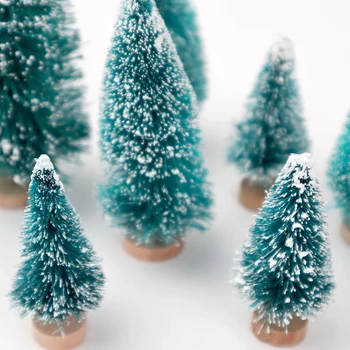 8PCS 5-16cm Misto de Mini Árvore de Natal Verde Pinheiro Sisal Cedro Falso Plantas Para o Natal uma Festa em Casa Tabela de Enfeites de Ano Novo, Presentes