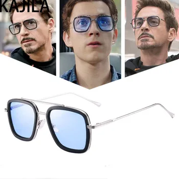 Lentes de Tony Stark, Óculos de sol dos Homens 2021 Marca Designer Retrô Praça Homem de Ferro Óculos de Sol Para Mulheres Steampunk Óculos de sol UV400