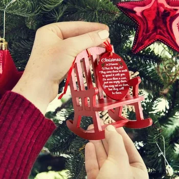 Feliz Decorações Para Árvores De Natal No Céu Memorial Enfeite De Mini Madeira Cadeira De Balanço De Suprimentos De Artesanato De Natal De Ano Novo Decoração