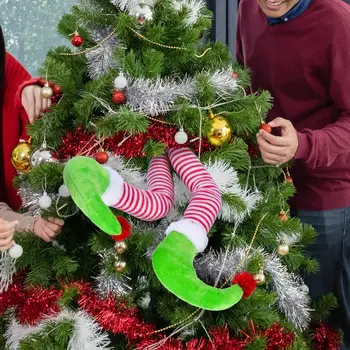 45*20cm Elf Pernas para Decoração de Natal, Recheado Pernas Preso Árvore Topper Decoração,o Xmas Elf Pernas decoração de Grinaldas Tronco de Carro