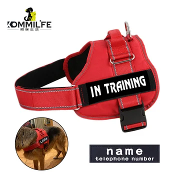 Nylon Reflexiva Harness Dog Personalizado Respirável Harness Dog Com ID de Etiqueta com o Nome do animal de Estimação de correeiro, para Pequenas Médias Grandes Cães