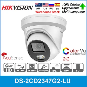Hikvision Original da Câmera do IP ColorVu DS Original-2CD2347G2-LU AcuSense de Rede de Dome Câmera IP POE H. 265+ Cartão SD Mic Embutido