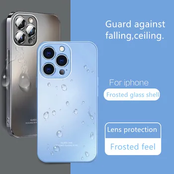 LVOEST vidro Fosco caso para iPhone14 mais líquido fosco de proteção contra quedas de caso para o iPhone 11 12 13 pro max Drop Proteger Tampa