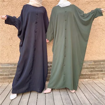 Eid Oração Vestuário Muçulmano Hijab Vestido Solto Batwing uma peça Ramadã Abayas para as Mulheres, Dubai, Turquia Islâmica Roupas Jilbaab