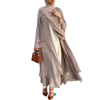 Kaftan Dubai Abaya Quimono Turquia Muçulmana Moda Cardigan Abayas Com Hijab Lenço Vestido Longo Para As Mulheres Manto Caftan Islã Roupas