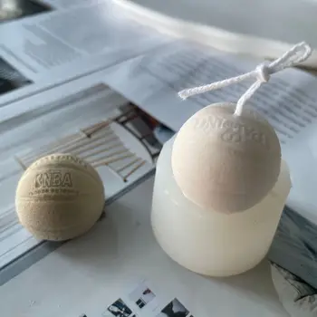 3D Esporte de Basquete Molde de Silicone Diy Geléia Mousse de Fondant de Chocolate, Decoração do Bolo de Ferramentas de Cozimento Bola de Sabão Vela Moldes de Resina