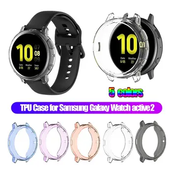 1Pc TPU Transparente de Silicone Protetora para Samsung Galaxy Watch Active 2 40mm/44mm Capa Protetor de Quadro Acessórios