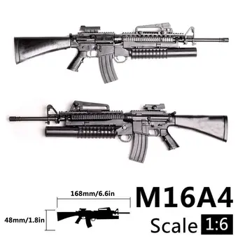 1:6 1/6 Escala M16A4 de Assalto/Rifle Automático Lançador de Arma de Plástico Modelo de 12