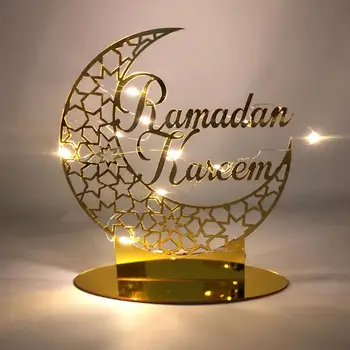 Eid Mubarak Acrílico Ornamento Ramadã Decorações para a Casa Islâmica Muçulmana fontes do Partido de Eid Al Adha Favor Ramadan Karim Presentes
