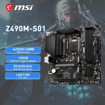 MSI Novo Z490M S01 placa-Mãe LGA 1200 DDR4 Intel Z490 128GB USB3.2 SATA 3 Micro ATX Para a 10ª Geração Intel Core CPU Processador