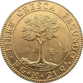1824 América Central, República De 8 Contos de moedas de 35mm