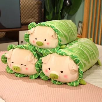 Kawaii Repolho Porco Brinquedos do Luxuoso dos desenhos animados Anime Figura de Suínos Decoração Animal Bonito Travesseiro Crianças de Pelúcia Boneca Almofada de Presente para as Meninas