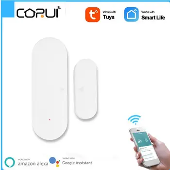 CORUI Tuya Smart wi-Fi da Porta da Janela do Sensor o Sensor de Porta Aberta / Fechada Detectores Compatível Com Alexa Inicial do Google Smart APP Vida