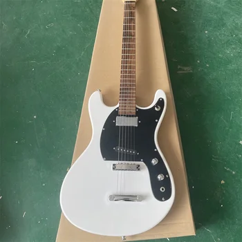 Em estoque Empreendimentos Johnny Ramone Mosrite Mark II Branco Electric Guitar Tune-A-Matic & Stop Tailpiece, Mini Humbucker Pescoço Captador