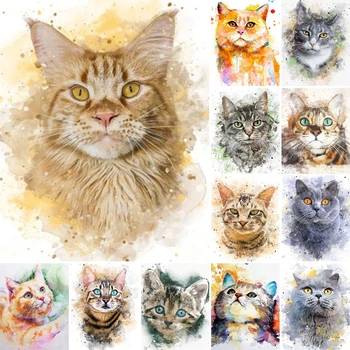 5D DIY Diamante Pintura Animal Gato Strass Imagem de Ponto de Cruz, Kit Completo Bordado de Diamante Mosaico Mosaico Decoração Home