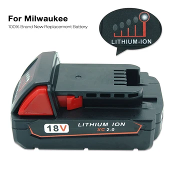 18V 2000mAh bateria Li-ion de Ferramentas de Poder de Substituição de Bateria Recarregável para Milwaukee M18 48-11-1820 48-11-1840 48-11-1850 48-11-1815
