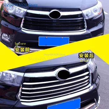 Novo ABS Cromado pára-choques Grelha de Ventilação de Ar friso Cromado Para a Toyota Highlander 2014 2015 2016 2017 carro slyling acessórios 4PCS