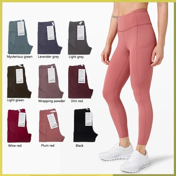 NWT Yoga, Calças Com Bolsos de Cintura Alta, Calças de Mulheres de meia-Calça Para Ginástica Roupa de Treino de Roupas Esportivas Logotipo Personalizado