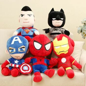Vingadores da Marvel Macio Recheado Herói Capitão América, Homem de Ferro, homem-Aranha Brinquedos de Pelúcia do Filme Bonecas de Presentes de Natal para Crianças da Disney 27cm