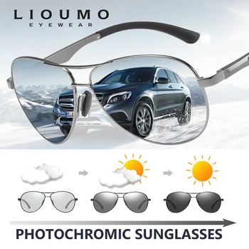 Marca clássica Projeto Piloto Fotossensíveis Homens Óculos de sol Polarizados de Segurança de Condução de Óculos de Sol das Mulheres Anti-Reflexo gafas de sol hombre