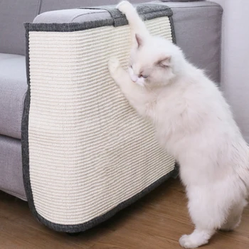 Gato Scratcher para o Sofá Protetor de Móveis Natural de Sisal Coçar Pós Almofada de Gatinho Brinquedos Almofada Cinza Suprimentos para animais de Estimação Gato Acessórios