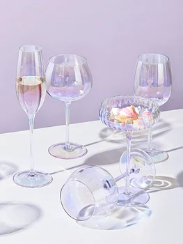 Estilo Europeu Arco-Íris Cálice De Cristal De Vinho Tinto Copo De Champanhe Copo De Água Óculos De Coquetel De Espumante Beber Home Bar, Utensílios De