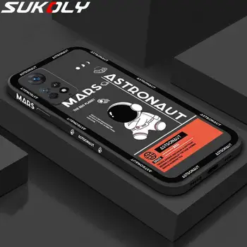 Câmara de Proteção Astronauta Caso Para Xiaomi Redmi Nota 11 10 9 s Pro Poco F3 X3 M4 Mi 11T 10T Pro 11 Lite 5G NE Capa de Silicone