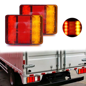 2Pcs 8 LED Luzes de Lâmpadas Traseiras Par de Reboque do Barco 12V Traseira de Peças Para Caminhão, Vans ATV Camião Caravanas de Iluminação do Carro Impermeável