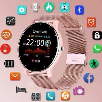 2022 Novo Smart Watch Senhoras Ecrã Táctil de Esportes Relógio de Fitness IP67 Impermeável Bluetooth Para Android iOS Smart Watch Feminino