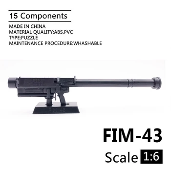 1:6 Escala de FIM-43 de Mísseis Anti-aéreos 4D Arma Modo de Plástico Preto, Modelo Militar Acessórios para 12 polegadas Figura de Ação de Exibição
