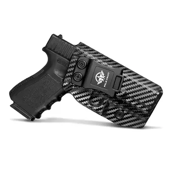 Glock 19 Estojo IWB Kydex de Fibra de Carbono Ajuste Personalizado: Glock 19 19X 23 25 32 45 (Gen 3 4 5) Arma - Dentro do Cós Escondido leve