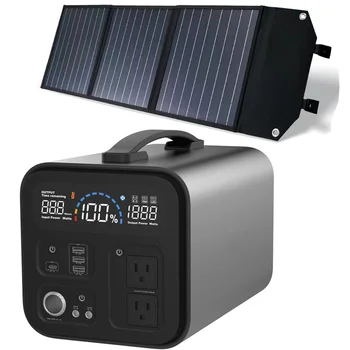 1000W/1038Wh Portátil Estação de Energia Solar, Gerador de & 100W Painel Solar Portátil de Armazenamento de Energia Fonte de Alimentação de Acampamento ao ar livre RV