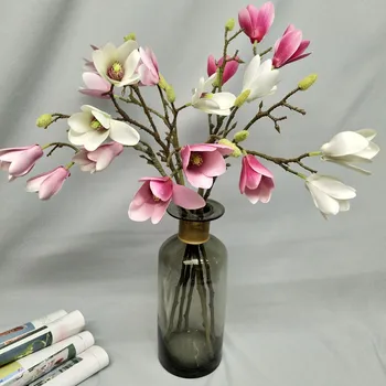 58 CM Artificial Magnolia Flor do Ramo de Casamento Plantas DIY Arranjo de Flor em Material Hotel Festa de Ano Novo, o Deco Home de Adereços Foto