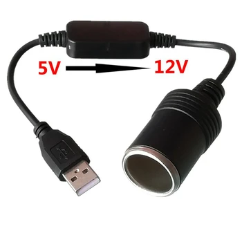Carro USB Cigarro Conversor de 5V Para Alimentação de 12V Banco Luz Adaptador GPS Soquete do sexo Masculino com Fio Controlador Para Auto Interior Accessorie