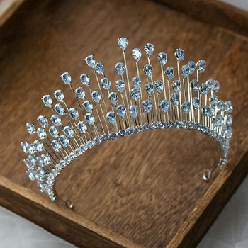 Barroco Total CZ Cristal de Zircão Noivas Tiaras, Coroas Headpieces Nupcial Hairbands Casamento Acessório de Cabelo