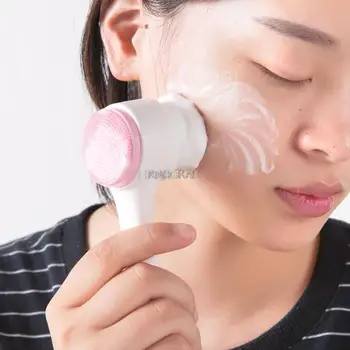 Portátil 3D Dupla face de Silicone Facial Cleanser Escova de Limpeza facial Massagem Lavagem de Rosto Cravo Remoção de Cuidados com a Pele Ferramenta