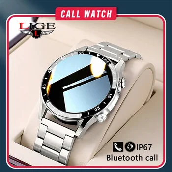 LIGE 2021 Smart Watch Homens Ecrã Táctil de Esporte Fitness Relógios IP67 Impermeável Chamada Bluetooth Para Android IOS Smartwatch Mens