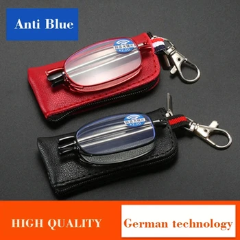 Qulity elevado Gemen Design Dobrável Anti luz azul Antena Homens Mulheres Óculos de Leitura