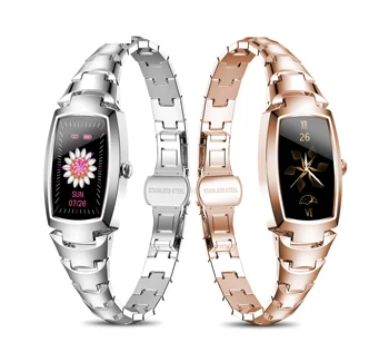 Smart Watch Mulheres da Moda Adoráveis mulheres relógios de Monitoramento da frequência Cardíaca Chamada lembrete Bluetooth H8pro para Android IOS PK KW20 KW10