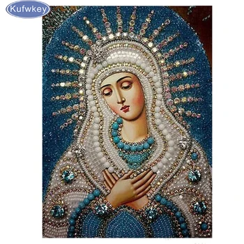 completo Bordado de Diamante Religiosa 3d 5D DIY Diamante Pintura a Virgem Maria Religiosas Ponto de Cruz, Decoração Home do Handwork Presente