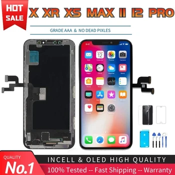 Nº 1 Tela OLED Para iPhone X XR XS 11 12 Pro Máximo de 12 Mini 13 de Tela LCD Touch screen Digitalizador Substituição do conjunto Completo