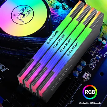 COOLMOON RAM Dissipador de calor do Refrigerador 5V 3 ARGB Cooler Endereçável de Refrigeração Colete Dissipador de Calor do Radiador para DDR3 DDR4 Desktop de um PC de Memória Ram