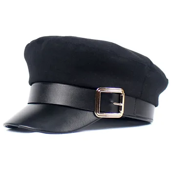2020 algodão Militar Chapéu de Outono Marinheiro Chapéu Para as Mulheres plano de topo do sexo Feminino de viagem cadete chapéu de Capitão Cap Boinas 07