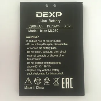 VBNM Novo 5200mAh Substituição ML250 Bateria DEXP AMPER M Ixion ML250 ML 250 Baterij Batterie Baterias do Telefone Móvel