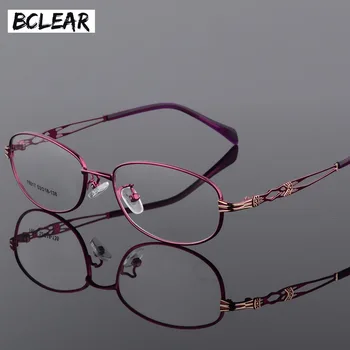 BCLEAR Moda Vintage Mulheres Olho Armações de Óculos Senhora de Metal Óculos Clara Óptico de Lentes de Óculos com Armação Feminina Retro Clássico