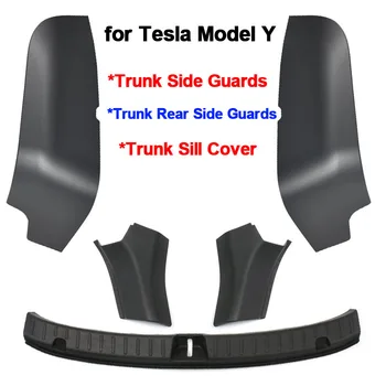 Lateral do tronco Guardas para o Tesla Model Y 2022 Acessórios TPE Proteção do Tronco Peitoril da Cobertura Buço Superfície Canto Anti-kick Shell